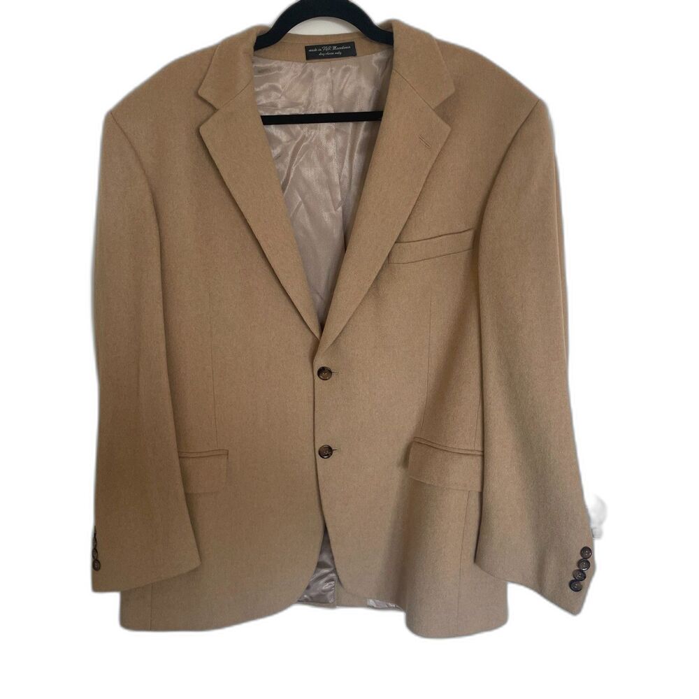 Gianfranco Ruffini Mens 100% Camel Hair Blazer Sz 44R Made in Italy Sport Coat